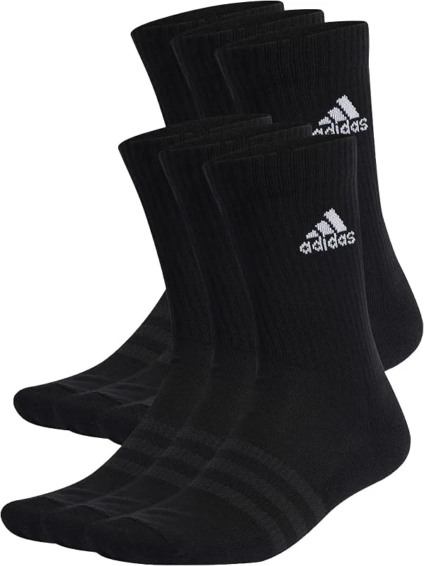 adidas Unisex Kinder Cushioned Sportswear Crew Socks 6 Pairs, Black, White, 3-4 Years — Heizkleidung