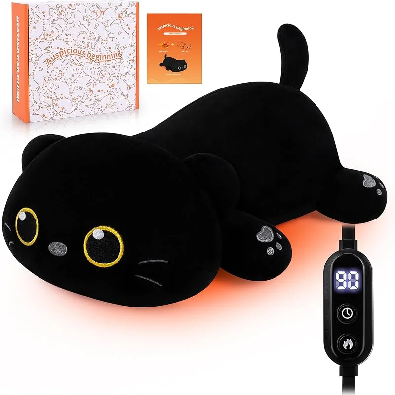 Gefüllte Katze Wärmekissen Elektrisches Wärmekissen Plüsch Elektrisches Heizkissen Zur Schmerzlinderung Tragbares Menstruationsheizkissen Plüsch Zur Schmerzlinderung Nacken Schulter Rücken Stofftier — Heizung Warmepumpe