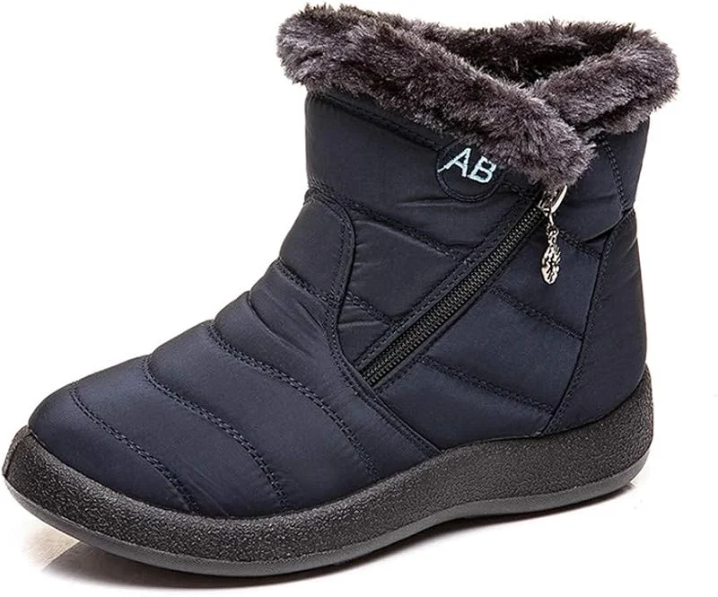 Damen Schlupfstiefel Winterboots Nylon Schnee Knöchel Kurze Stiefe — Heizkleidung