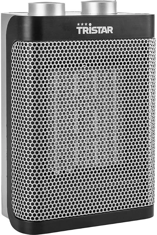 Tristar Keramik Elektroheizlüfter - 3 einstellbare Leistungsstufen, regelbares Heizthermostat, Ventilatorfunktion, KA-5064, Schwarz, Silber — Heizung Warmepumpe