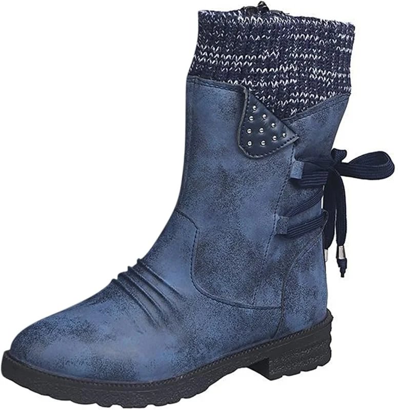 Damen Stiefeletten Worker Boots Komfortable Schnürstiefeletten mit niedrigen Absätzen von Shoes — Heizkleidung