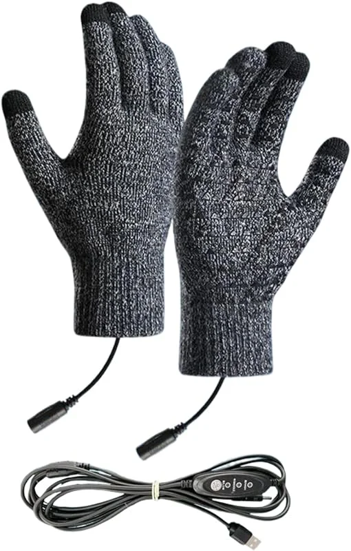 Elektrische Heizhandschuhe, Elektrische USB-Heizhandschuhe mit Touchscreen-Steuerung - 3-Warm Anti-Rutsch Fäustlinge Kaltwetterkleidung für Laufen Fahren Angeln Snowboarden und Skifahren — Heizkleidung