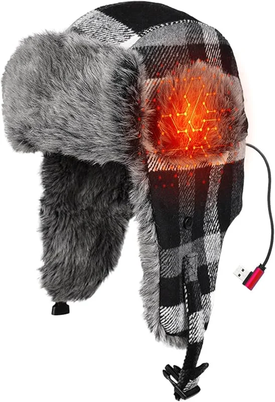Ushanka Beheizte Mütze aus Plüsch, warm, mit Wärmestufen — Heizkleidung
