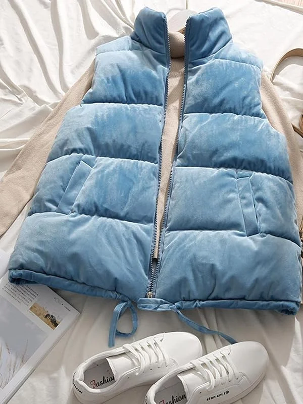 Weste Winter Weste Frauen Weste Weibliche Ärmellose Jacke Stehkragen Warme Samtweste Outwear — Heizkleidung