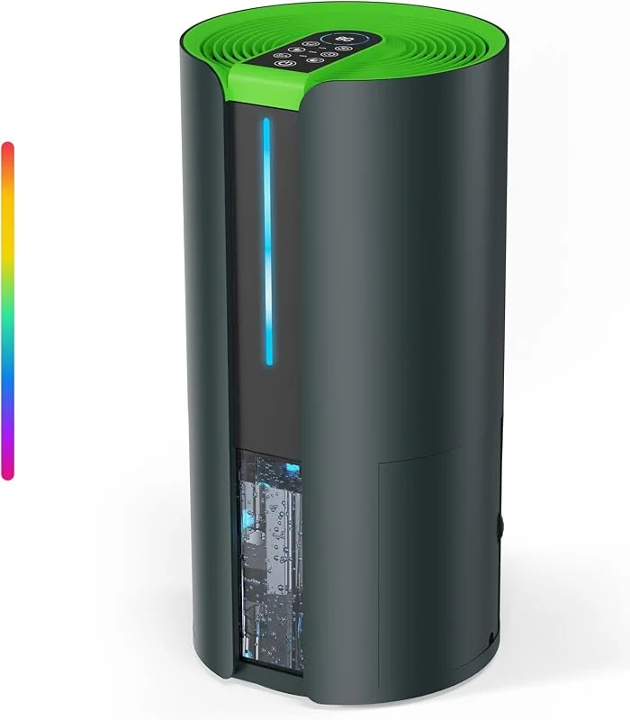 Evaporative Luftentfeuchter 16L, 24H mit Waschetrockner & Luftreiniger, Funktioniert auch bei -15°C, mit Ablaufschlauch, 100m² Abdeckung für Keller, Bad, Schlafzimmer, Küche — Luftbefeuchter