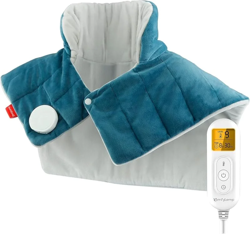 Comfytemp Voll gewichtetes Heizkissen für Nacken Schulter mit 9 Wärmestufen 0, 5-9h Abschaltautomatik, 1 kg Nackenwärmer Schulterwärmer waschbar Wärmekissen 53x48cm Elektrisches Wärmecape — Heizung Warmepumpe