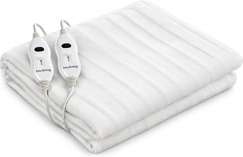 Innoliving Elektrische Decke, Single, Polyester, Weiß, Doppelbett Größe: 160 cm x 140 cm — Heizung Warmepumpe