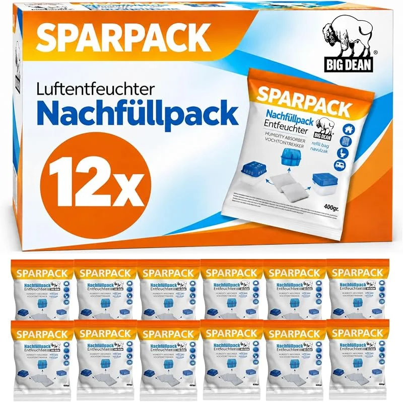 Bigdean 12x Luftentfeuchter Granulat 400g Edition 2027 — Luftbefeuchter