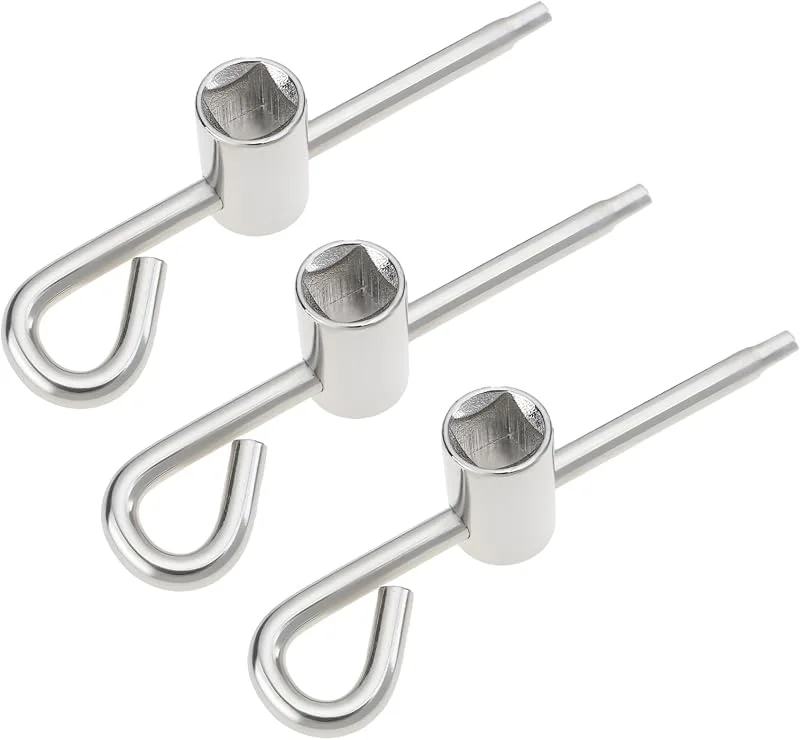 eMagTech 3-teiliges Entlüftungswerkzeug für Heizkörper (5x5 Mm) mit Rückseitigem Zugang Silberfarben — Heizung Warmepumpe