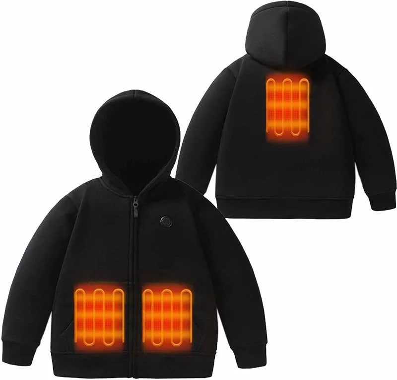 Fleece Beheizbare Jacke Jungen Mädchen Heizjacke Beheizbarer Sweatjacke — Heizkleidung