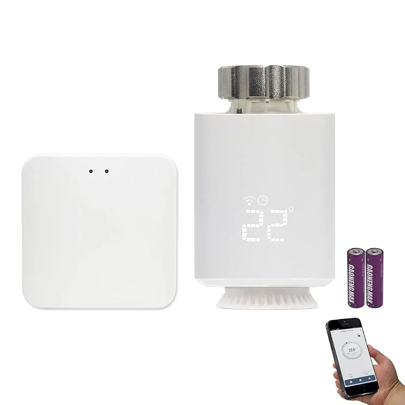 KETOTEK Smartes Heizkörperthermostat WLAN Zigbee Starterset mit Hub, Thermostat Heizung WiFi, Programmierbar Heizungsthermostat Kompatibel mit Alexa, Steuerung per Smart Life, Tuya App — Heizung Warmepumpe