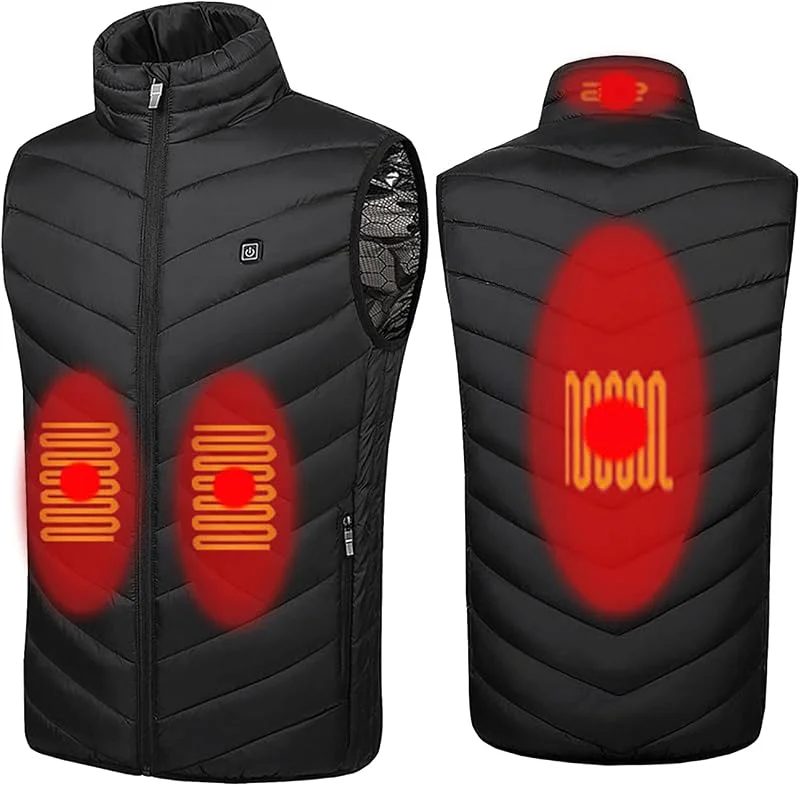 Battnot Beheizbare Weste Herren Damen, Beheizte Weste ärmellos Jacke Mit Heizung, Wärmeweste Beheizbare Jacke Heizweste USB Eletriksche Beheizbare Steppweste für Angeln, Motorrad, Outdoor Ativitäten — Heizkleidung