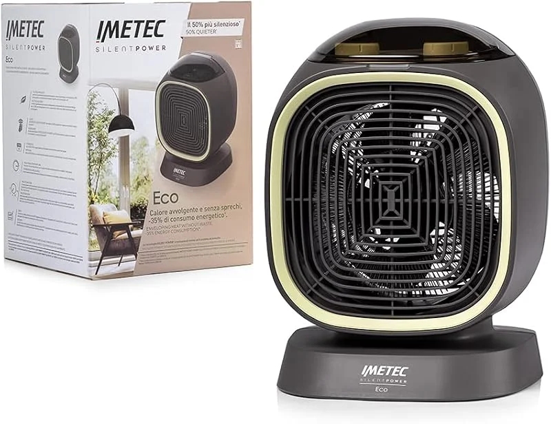 Imetec Silent Power Eco Stille thermoventilator mit Energiesparmodus, 2100 W, mit Frostschutzfunktion, einstellbare Temperatur, 4 Modi und Raumthermostat — Heizung Warmepumpe