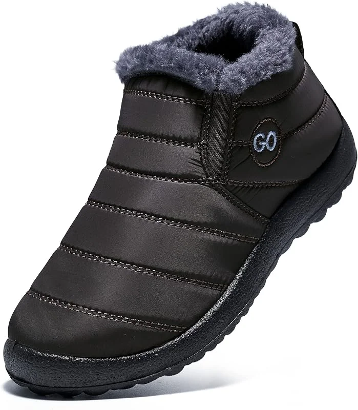 DUOYANGJIASHA Damen-Schneestiefel, Winterschuhe, warm, mit Fell gefüttert, Stiefeletten, wasserdicht, bequem — Heizkleidung