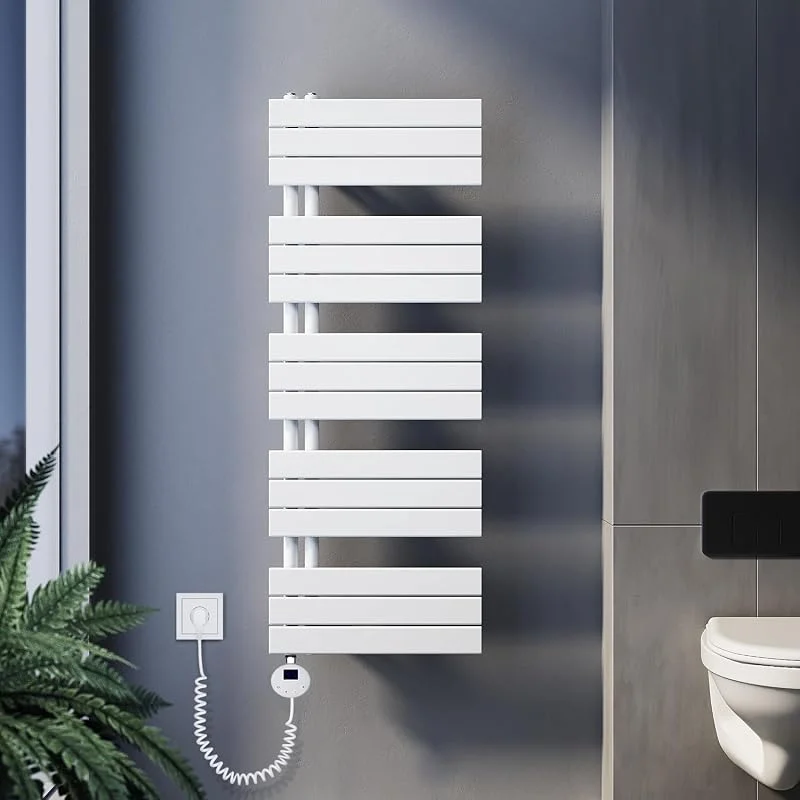 Badheizkörper Elektrisch mit Thermostat 1314x500mm 800 Watt Weiß, Panel Handtuchhalter Elektrisch Flach Handtuchtrokner Handtuchheizkörper mit Heizstab — Heizung Warmepumpe