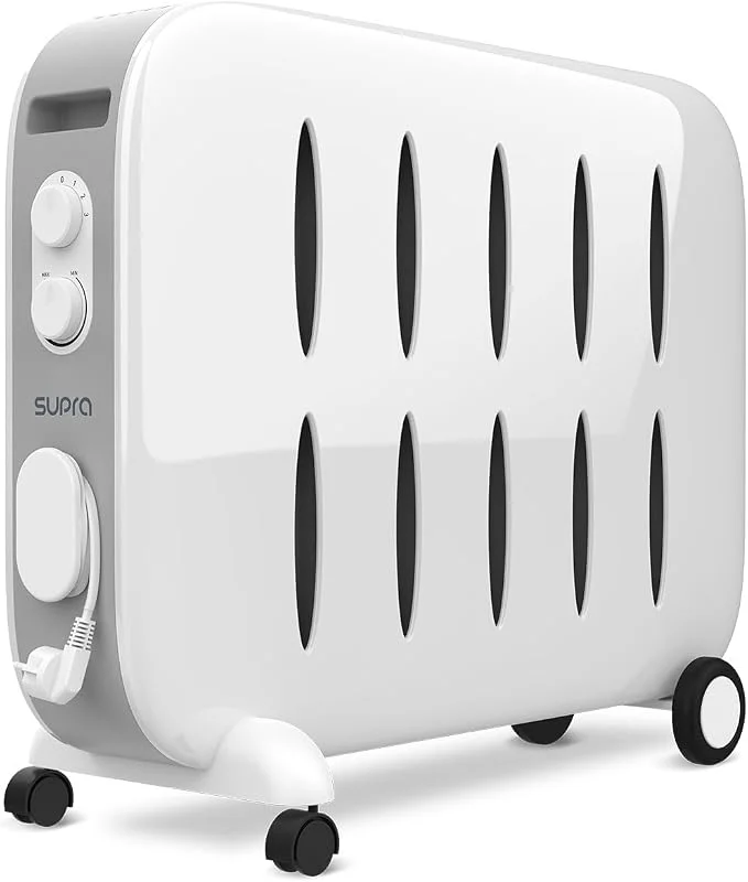 SUPRA CERAMINO 1522 - Konvektor- Heizkörper, 1500W, 3 Leistungsstufen, geräuscharmes und leistungsstarkes, schnelles Heizen, IPX0 Schutz, Luftbefeuchter 400ml, Kippschutz, Sicherheit gegen Überhitzung — Heizung Warmepumpe