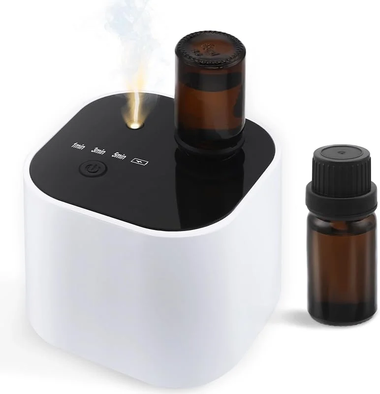 Wasserloser Diffusor für ätherische Öle, Mini kabelloser Aromatherapie-Diffusor mit Akku, kreisförmige Duftverteilung, geeignet für Wohnung, Zuhause und Büro — Luftbefeuchter