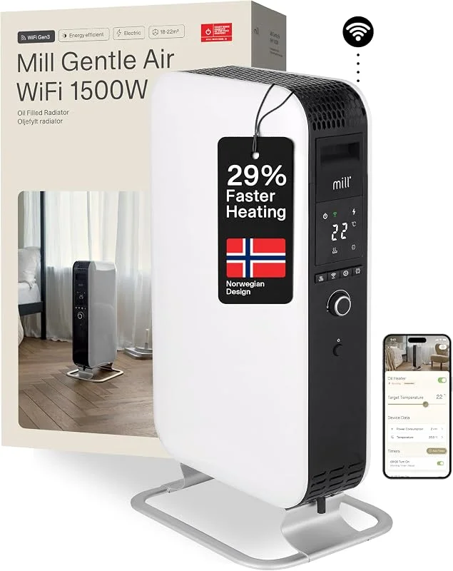 Mill Ölradiator Elektro Heizkörper 1500W-WIFI Smarte Elektroheizung mit App — Heizung Warmepumpe