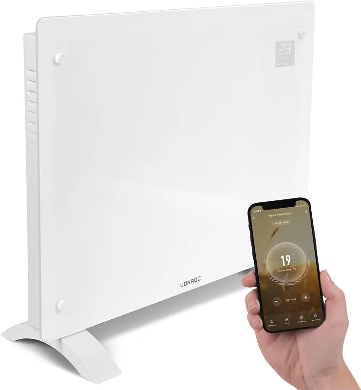 Vonroc Elektroheizung energiesparend 1500W - Konvektor Heizung [18qm Räume] — Heizung Warmepumpe
