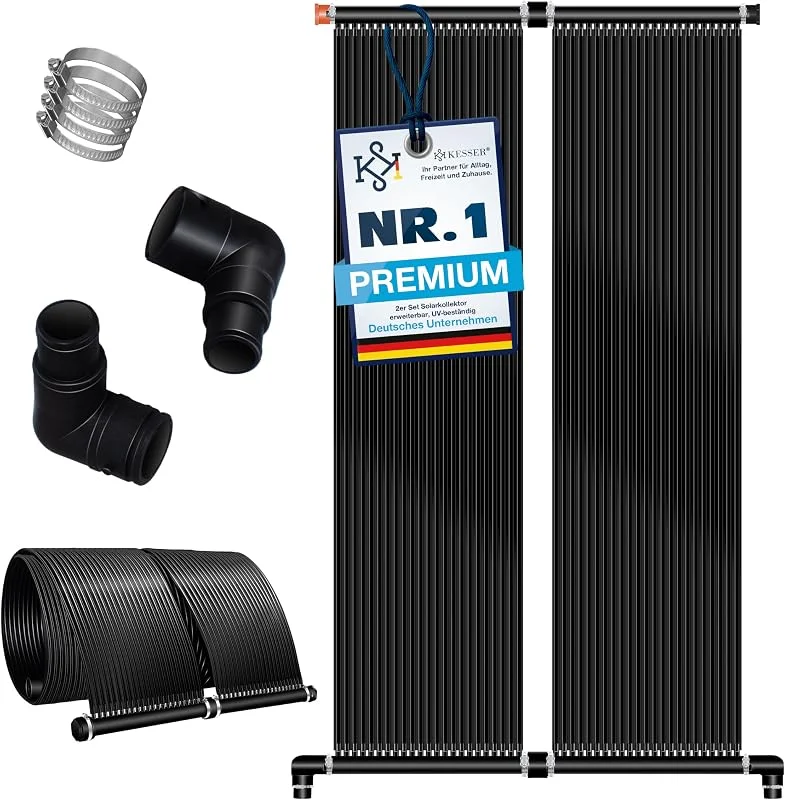 KESSER® Solarkollektor Poolheizung 600x70 cm, Pool Zubehör, Wärmepumpe Pool, Solar Poolheizer für Pools bis 24.000L, Pool Solarheizung erweiterbar, UV-beständiger Kunststoff, Schwimmbad Solarheizung — Heizung Warmepumpe