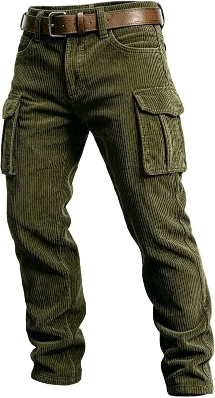 Herren Cord Jogginghose Cargohose Sporthose Freizeithose Trainingshose — Heizkleidung