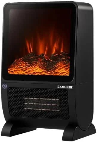 Elektrokamin 3D mit Keramik-Heizlüfter 2000 W KAMINER – leise Sofortwärme, Thermostat 26–38 °C, Timer 1–8 h, LCD & Fernbedienung für Wohnzimmer, Schlafzimmer — Heizung Warmepumpe