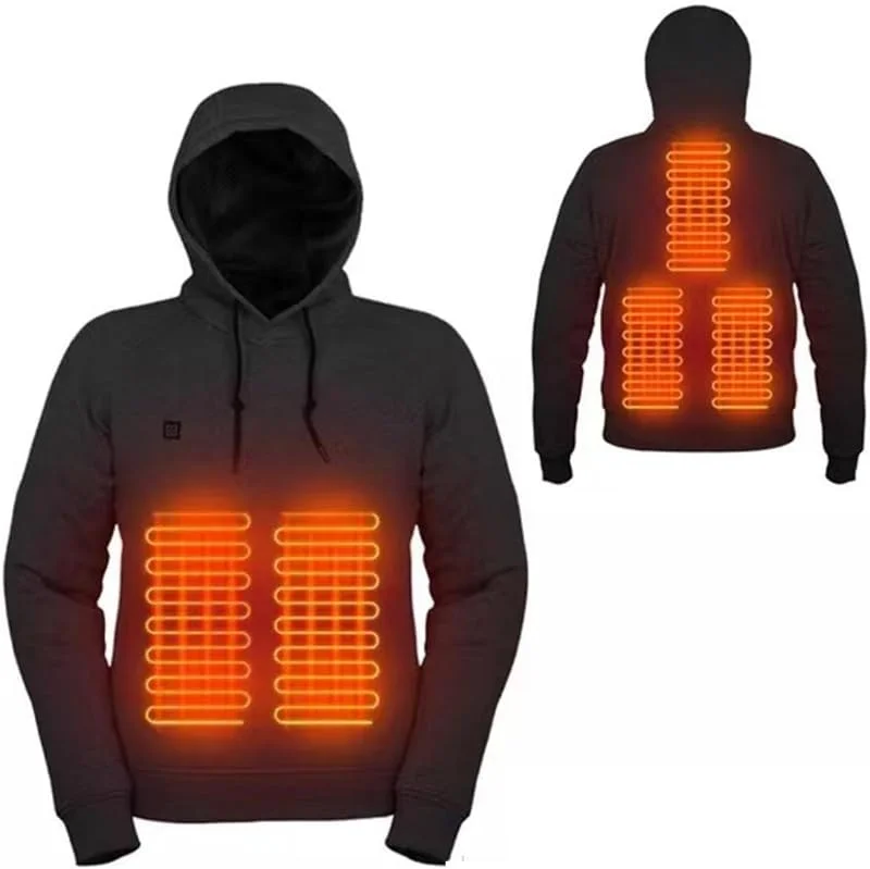Testsieger Beheizbarer Hoodie Herren Damen Heated Beheizter Kapuzenpullover Heizung 17 Heizzonen Beheizbarer Pullover Plüsch Sweatshirt Kleidung Outdoor Heizpullover Winter Körperwärmer Mantel — Heizkleidung