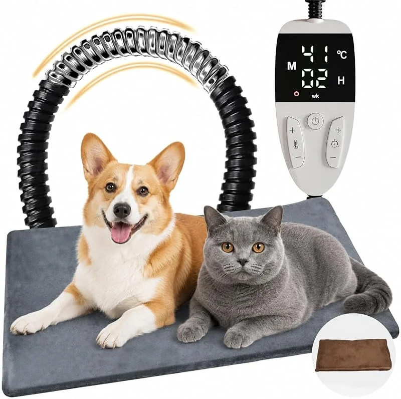 Heizdecke für Katze Hunde 60 x 45cm mit Temperaturregelung — Heizung Warmepumpe