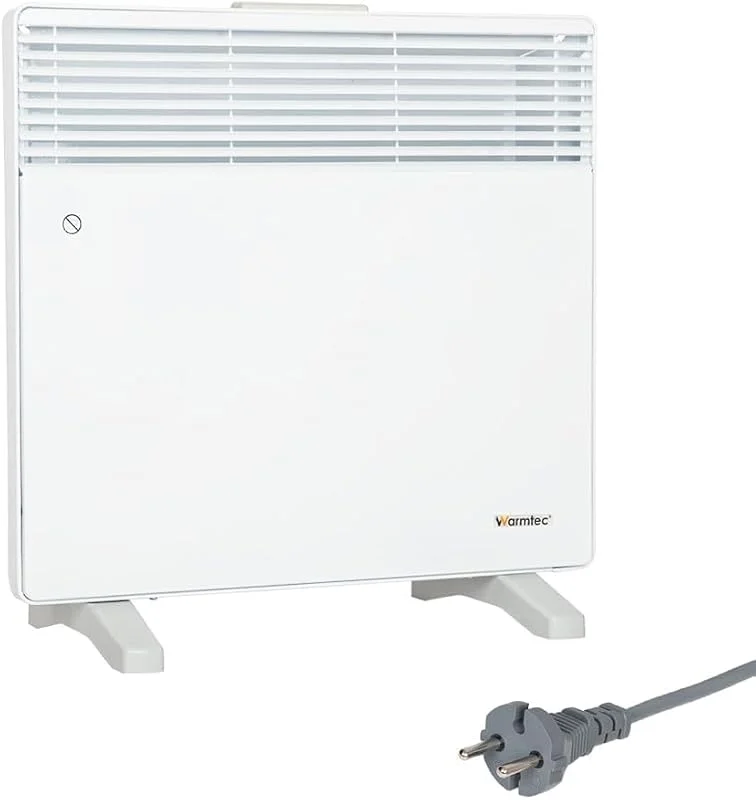 WARMTEC Elektroheizung 2500W, Elektroheizkörper mit 8-Stufen-Thermostat und Frostschutzfunktion, Konvektor Heizung für energiesparendes Heizen, Standmontage, Schutzklasse IP20, Weiß — Heizung Warmepumpe