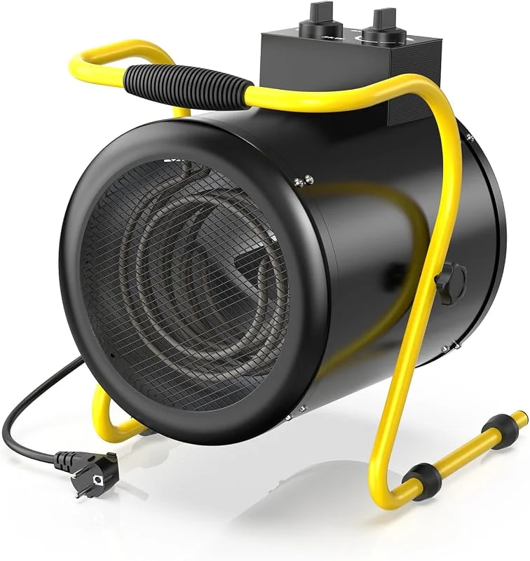 DAHTEC Heizlüfter 3000W 230V Elektroheizer mit Thermostat für Große Räume — Heizung Warmepumpe