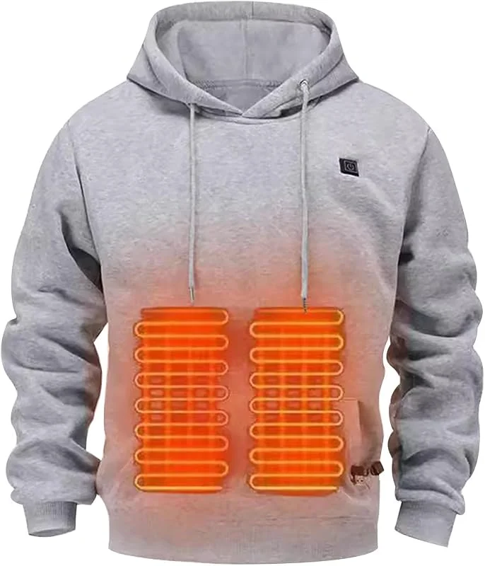 Generisch Heated Hoodie Herren Beheizbare Pullover Plüsch Beheizbarer Sweatshirt Beheizte Kapuzenpullover Bluse Tops Mit Kapuze Beheizte Hoodies Für Männer — Heizkleidung