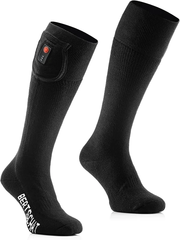 BERTSCHAT Elektrisch Beheizte Socken für Männer & Frauen mit Wiederaufladbaren Batterien, Wandern Radfahren Skifahren Motorradfahren — Heizkleidung