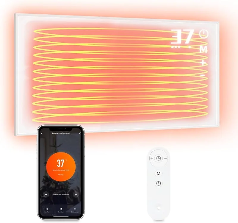 Infrarot Wandheizung Infrarotheizung 450W - Thermostat Heizung Elektrisch Infrarotheizung Standgerät mit Fernbedienung Elektroheizung Energiesparend mit Elektroheizkörper Wandmontage APP WiFi — Heizung Warmepumpe