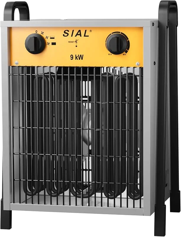 SIAL DA9 Bauheizer Heizlüfter 9kW 400V IP24, Energiesparend mit Thermostat — Heizung Warmepumpe