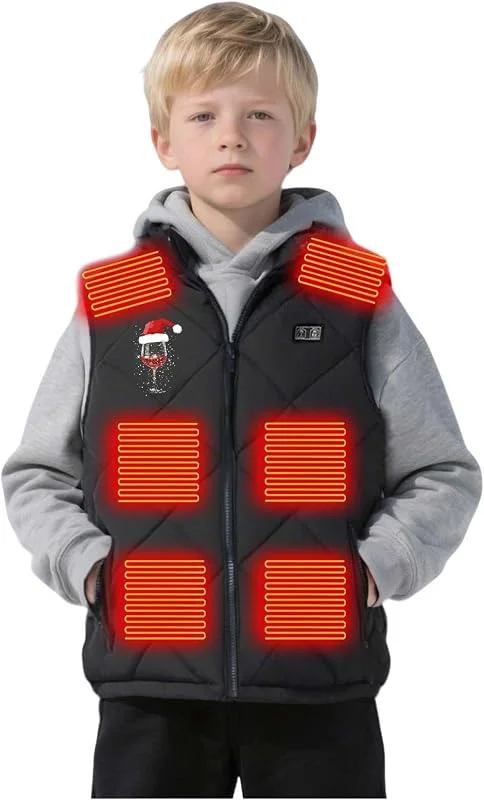 2026 Kinder Beheizbare Weste mit 13 Heizzonen, Jungen Mädchen Heizjacke — Heizkleidung