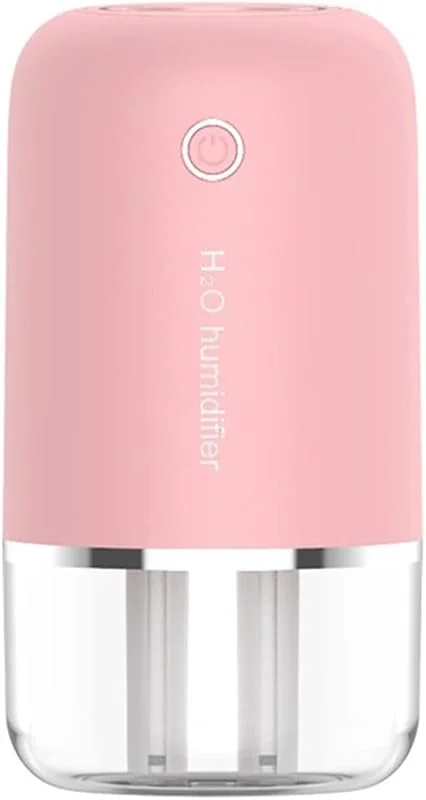 Luftbefeuchter 400 ml drahtloser Doppeldüsen-Luftbefeuchter mit Nachtlicht 1200 mAh wiederaufladbare Luftbefeuchter for das Auto zu Hause Duftdiffusoren Raumluftbefeuchter (Color : Pink, Size : B)