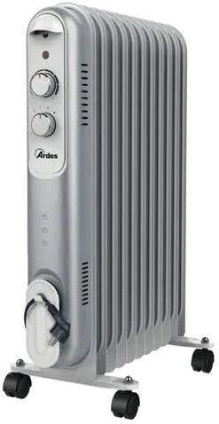 ARDES – AR4R11S CURVY 11 Ölkühler, 11 Heizelemente – Heizkörper, 3 Leistungen, 2500W – Ölkühler mit Betriebsleuchte und Thermostat zur Temperatureinstellung — Heizung Warmepumpe
