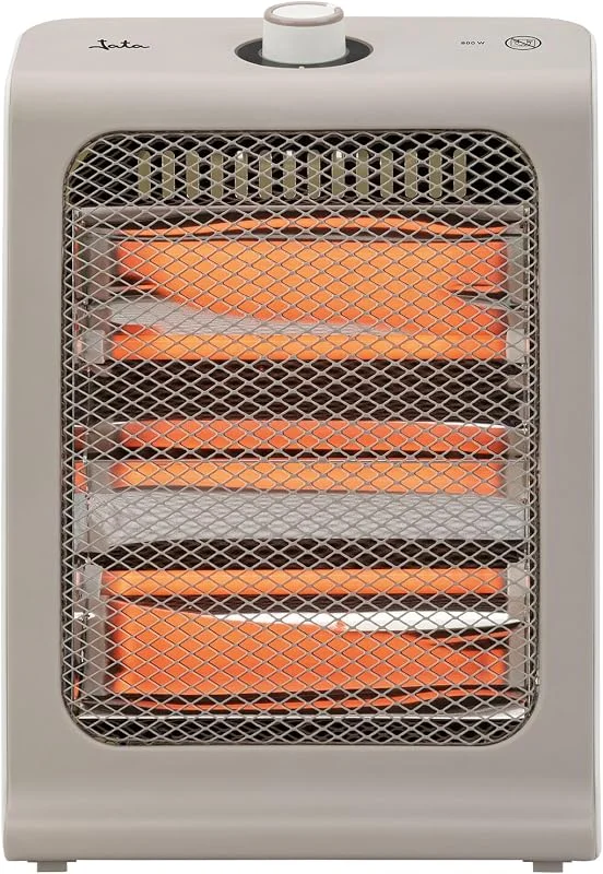 Jata JCES2460 Elektroheizer, niedriger Stromverbrauch, 800 W, mit 2 Quarzstäben, 2 Heizstufen (400-800 W), leise, energiesparend, kippsicher, Tragegriff — Heizung Warmepumpe