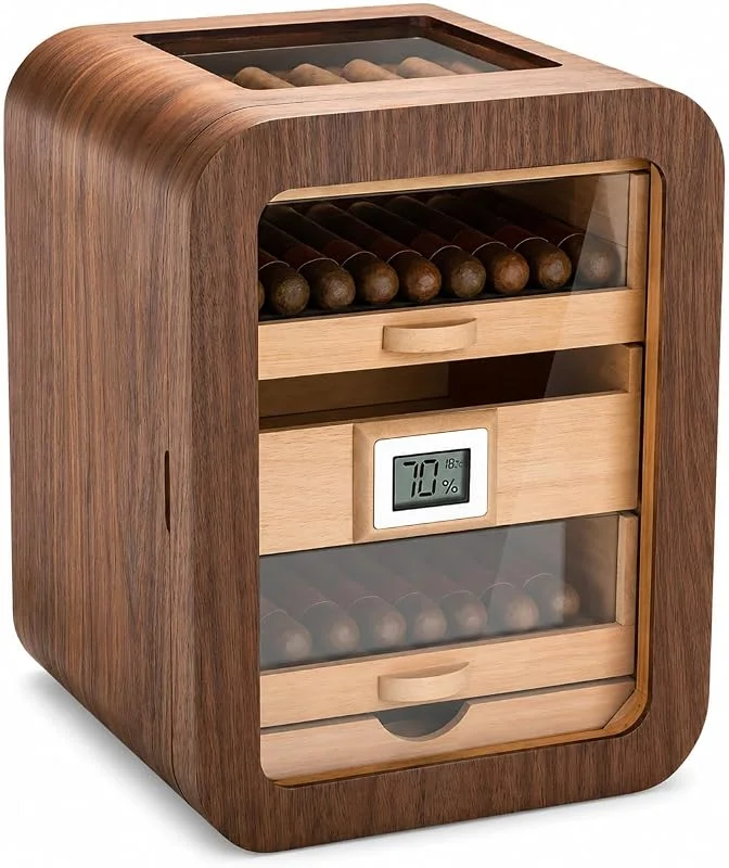 Zedern-Zigarren-Humidorschrank mit Hygrometer und Luftbefeuchter