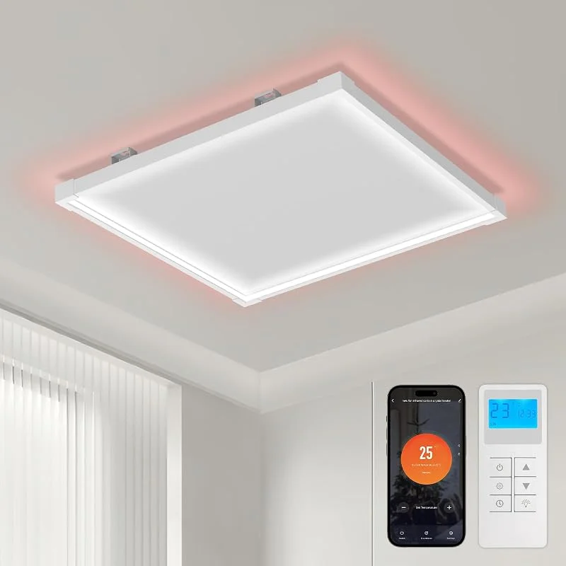 Infrarotheizung 360 W, LED-Deckenlicht, WLAN, App, Fernbedienung — Heizung Warmepumpe