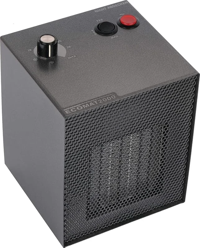 Ecomat 2000 Classic – Premium Keramik Heizlüfter Made in Germany, energiesparend & kompakt, 450, 750, 1500 W, Thermostat, Abschalt-Automatik, Für Camping, Boot & Wohnräume — Heizung Warmepumpe