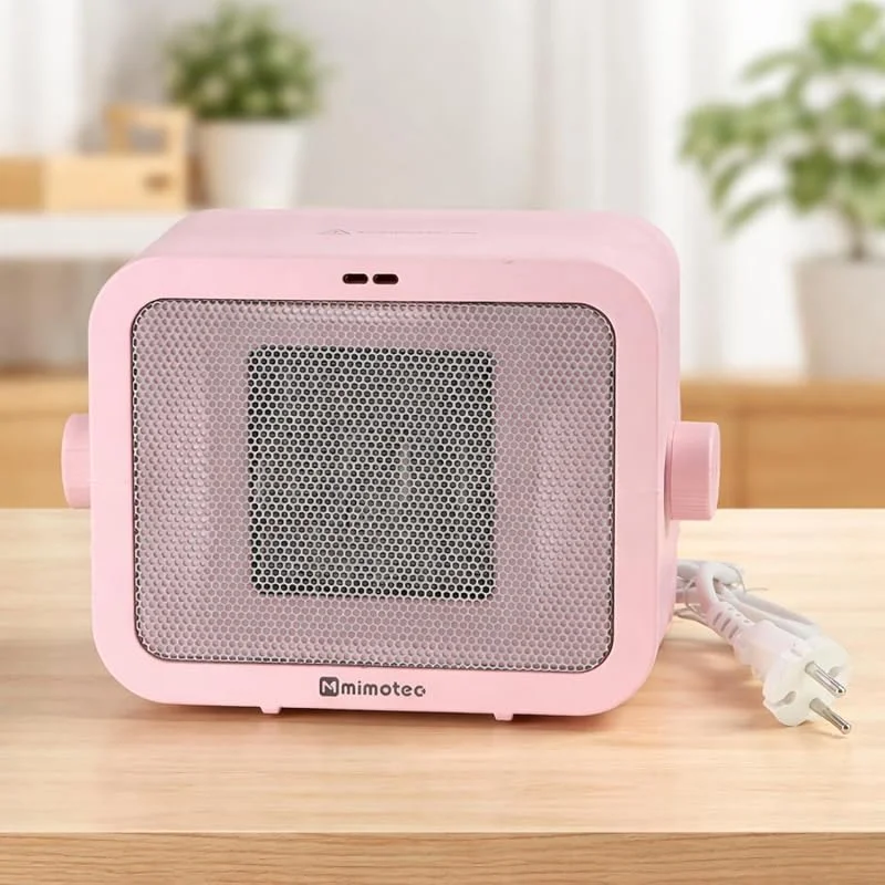 M mimotec - Elektrischer Keramik-Heizlüfter Pink Scatola 1500W, Leistung 750–1500W einstellbar, leise, Überhitzungsschutz, tragbarer Heizlüfter für Innenräume — Heizung Warmepumpe