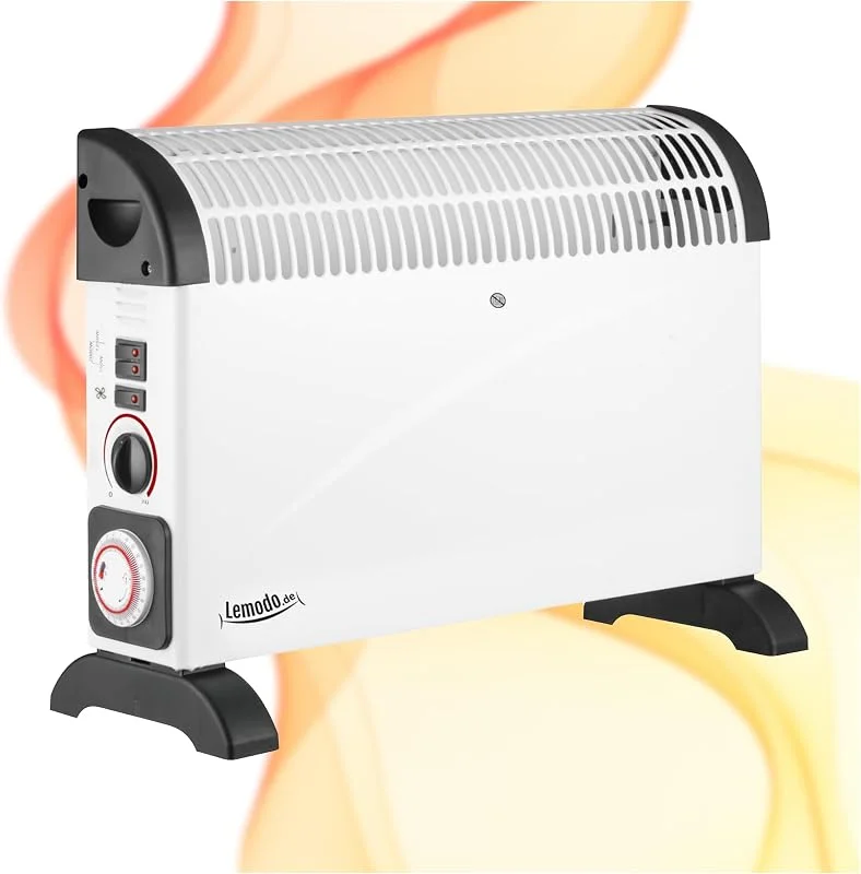 LEMODO Elektroheizung 2000W, Mobile Konvektorheizung mit 3 Leistungsstufen (750W, 1250W, 2000W), Energiesparende elektrische Heizung, Heizgerät ohne Gas und Öl, Tragbarer Elektroheizkörper — Heizung Warmepumpe