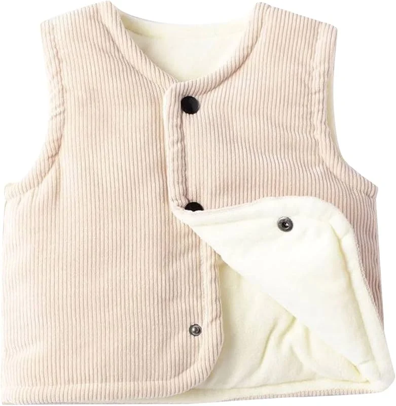 HOOUDO Kind Kleinkind Baby Mädchen Ärmellose Patchwork Wintermäntel Jacke Weste Oberbekleidung Jacken Für Jugendliche Jungs Babysachen 0-6 Monate Babyklamotten Fleece Pullover Kinder Bomberjacke — Heizkleidung