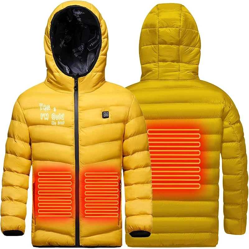 Battnot Kinder beheizte jacke beheizte Weste USB wiederaufladbare elektrische Heizjacke Waschbare Wintersportweste Beheizbare Jacke für Kinder im Freien, Jagen, Camping, Wandern, Skifahren — Heizkleidung