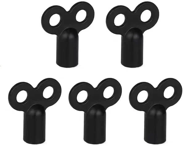 5 Stück Entlüftungsschlüssel Heizkörper robust Universal Entlüfter für alle Heizungen, Heizkörper Entlüftungsschlüssel mit hochwertiger Zink radiator key heating Heizung entlüften Schlüssel (Schwarz) — Heizung Warmepumpe
