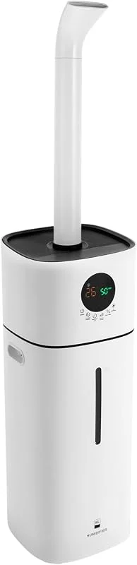 Luftbefeuchter Schlafzimmer, 16 L Top-Fill, 1-12H Timer, LED-Bildschirm, Raumbefeuchter mit 40%-90% RH Einstellbare Luftfeuchtigkeit für Geschäfte, Pflanzen, Auto Shut-off, Weiß, Große Räume