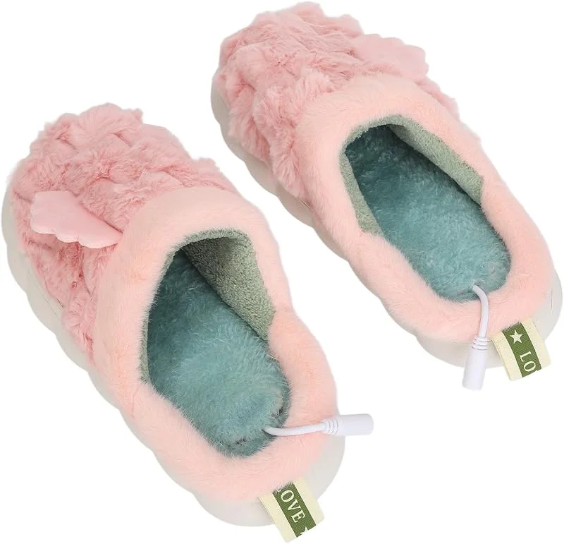 Bewinner USB Beheizte Hausschuhe Weiches Plüsch Warme Indoor Schuhe — Heizkleidung