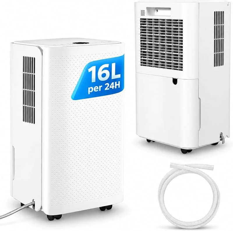 Luftentfeuchter 16L für Keller, 30 m², 38 dB, mit Wäschemodus & Timer — Luftbefeuchter