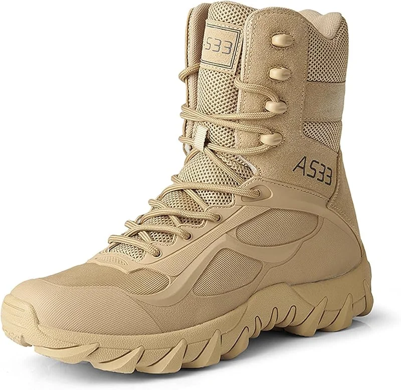 Stivali da Combattimento Militari da Uomo con chiusura lampo Arrampicata Traspirante Scarpe da Trekking Stivaletti da Allenamento dell'Esercito Stivaletti Tattici Jungle Desert attività all'aperto — Heizkleidung
